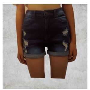 NWT Blue Savvy High Rise Distressed Denim Shorts ~sz 0/24